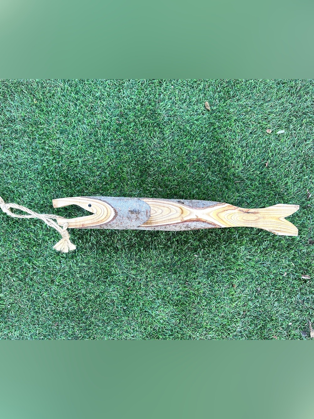 Carved wooden fish decor